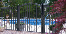 Arched Gate Black Aluminum Pool Fencing With Arched Single Gate