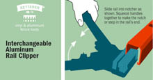 Rail Clipper Interchangeable Aluminum Rail Clipper Notches The End Of Horizontal Rails