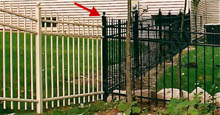 Three way Post Mission Point Residential Aluminum Fence In Black With Three Way Aluminum Fence Post