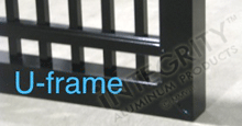 U Frame Black Aluminum U-Frame For Gates