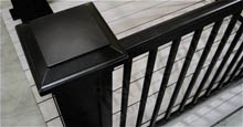 Integrity Hand Rail Panels Black Aluminum Corner Fence Post and Fence Panels
